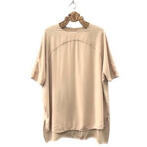 Diane Von Furstenberg DVF Madera Dunic Mini Dress Oversized Neutral Beige Small